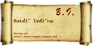 Bató Ivána névjegykártya